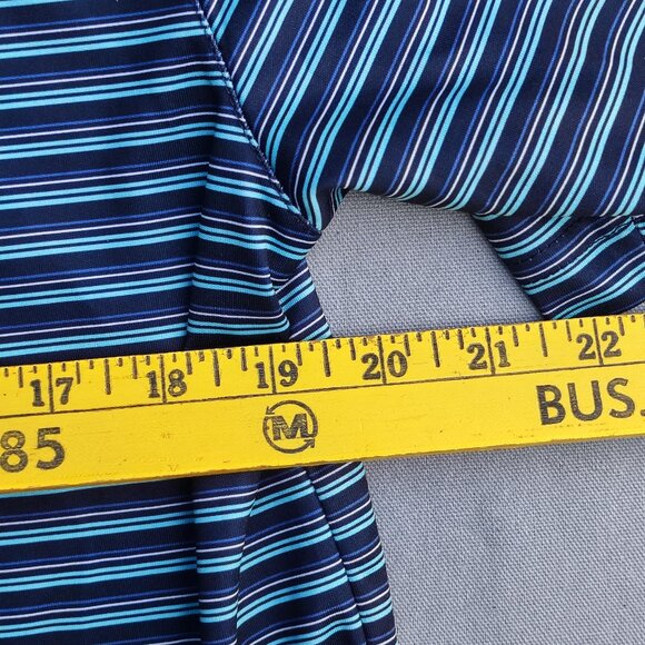 Greg Norman Golf Polo Shirt men size M blue colour classic bar stripe shark polo - Picture 8 of 9